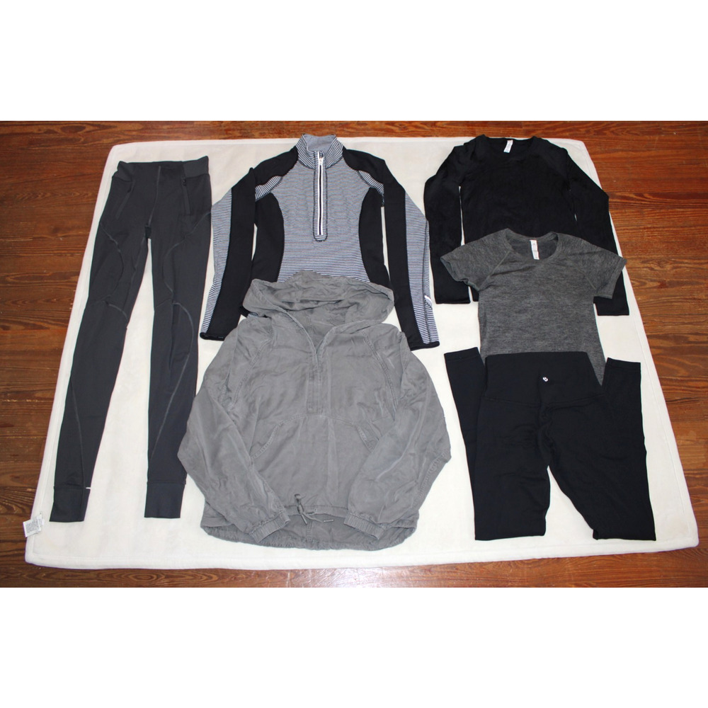 Lululemon Lot 6 Pieces Jacket Pullover Leggings Shirts Size 4